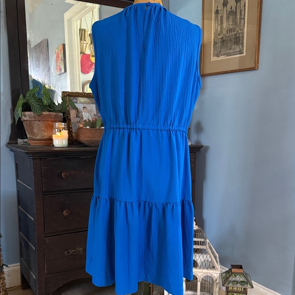 Calvin Klein Sleeveless Tiered Dress in Capri Blue Size 16 - Picture 9 of 13